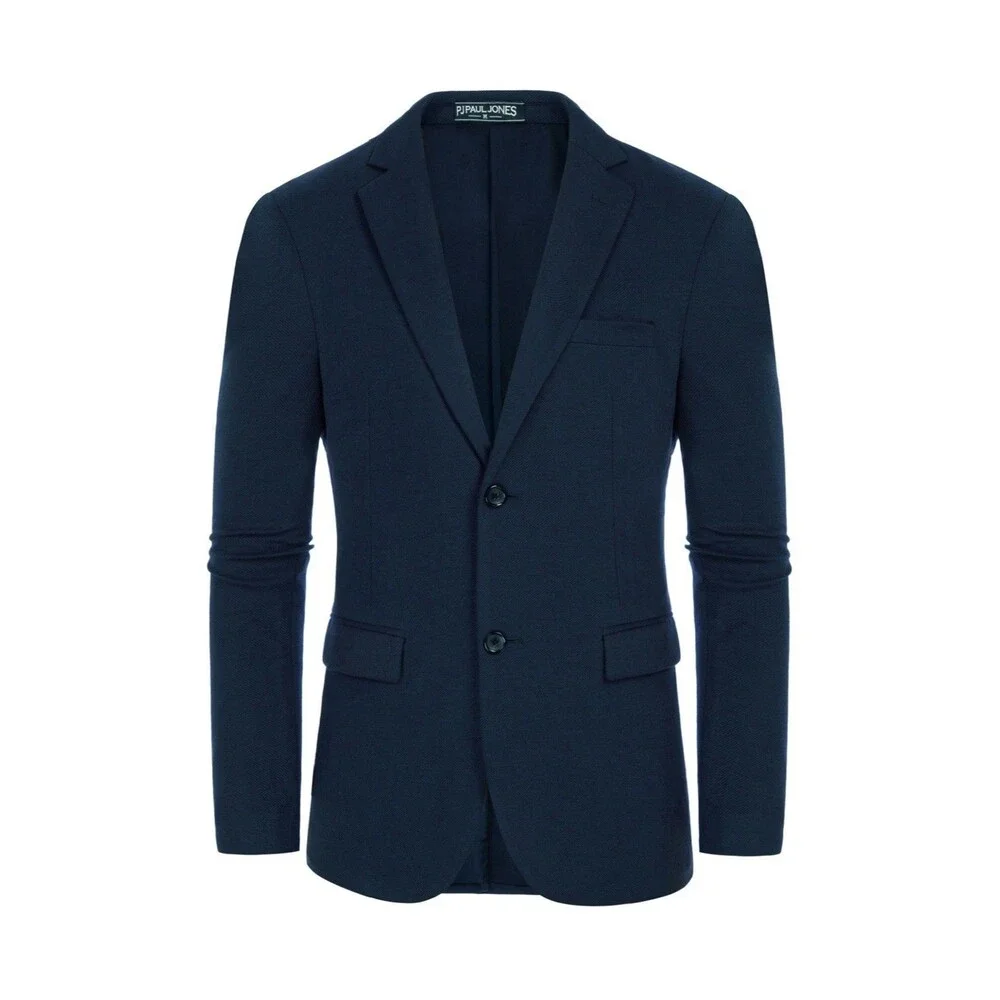 PJ Paul Jones Herringbone Blazer Jacket Two Buttons Lightweight Casual Knit